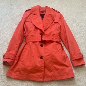 Banana Republic Coral Belted Trench Coat